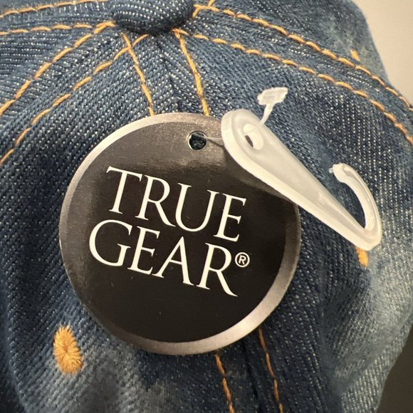True Gear Denim Distressed KISS Band Bling Baseball Hat Cap New - Picture 7 of 16